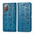 Funda de Cuero Cartera con Soporte Patron de Moda Carcasa S03D para Samsung Galaxy Note 20 5G Azul