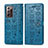 Funda de Cuero Cartera con Soporte Patron de Moda Carcasa S03D para Samsung Galaxy Note 20 Ultra 5G Azul