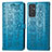 Funda de Cuero Cartera con Soporte Patron de Moda Carcasa S03D para Samsung Galaxy Quantum2 5G Azul