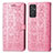 Funda de Cuero Cartera con Soporte Patron de Moda Carcasa S03D para Samsung Galaxy Quantum2 5G Oro Rosa