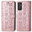 Funda de Cuero Cartera con Soporte Patron de Moda Carcasa S03D para Samsung Galaxy Quantum2 5G Rosa