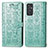 Funda de Cuero Cartera con Soporte Patron de Moda Carcasa S03D para Samsung Galaxy Quantum2 5G Verde