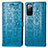 Funda de Cuero Cartera con Soporte Patron de Moda Carcasa S03D para Samsung Galaxy S20 FE 5G Azul