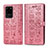 Funda de Cuero Cartera con Soporte Patron de Moda Carcasa S03D para Samsung Galaxy S20 Ultra Oro Rosa