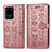 Funda de Cuero Cartera con Soporte Patron de Moda Carcasa S03D para Samsung Galaxy S20 Ultra Rosa
