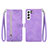 Funda de Cuero Cartera con Soporte Patron de Moda Carcasa S03D para Samsung Galaxy S21 Plus 5G Morado