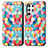 Funda de Cuero Cartera con Soporte Patron de Moda Carcasa S03D para Samsung Galaxy S21 Ultra 5G Vistoso