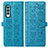 Funda de Cuero Cartera con Soporte Patron de Moda Carcasa S03D para Samsung Galaxy Z Fold3 5G Azul