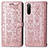 Funda de Cuero Cartera con Soporte Patron de Moda Carcasa S03D para Sony Xperia 10 III Oro Rosa