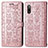 Funda de Cuero Cartera con Soporte Patron de Moda Carcasa S03D para Sony Xperia Ace II Oro Rosa