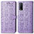 Funda de Cuero Cartera con Soporte Patron de Moda Carcasa S03D para Vivo Y12s Morado