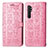 Funda de Cuero Cartera con Soporte Patron de Moda Carcasa S03D para Xiaomi Mi Note 10 Lite Rosa