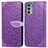 Funda de Cuero Cartera con Soporte Patron de Moda Carcasa S04D para Motorola Moto Edge Lite 5G Morado