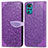 Funda de Cuero Cartera con Soporte Patron de Moda Carcasa S04D para Motorola Moto G22 Morado