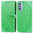 Funda de Cuero Cartera con Soporte Patron de Moda Carcasa S04D para Motorola Moto G51 5G Verde