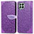 Funda de Cuero Cartera con Soporte Patron de Moda Carcasa S04D para Samsung Galaxy M53 5G Morado