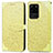 Funda de Cuero Cartera con Soporte Patron de Moda Carcasa S04D para Samsung Galaxy S20 Ultra Amarillo