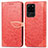 Funda de Cuero Cartera con Soporte Patron de Moda Carcasa S04D para Samsung Galaxy S20 Ultra Rojo