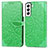 Funda de Cuero Cartera con Soporte Patron de Moda Carcasa S04D para Samsung Galaxy S21 Plus 5G Verde