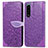 Funda de Cuero Cartera con Soporte Patron de Moda Carcasa S04D para Sony Xperia 5 IV Morado