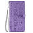 Funda de Cuero Cartera con Soporte Patron de Moda Carcasa S05D para Samsung Galaxy S21 5G Morado