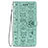 Funda de Cuero Cartera con Soporte Patron de Moda Carcasa S05D para Samsung Galaxy S21 5G Verde