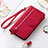 Funda de Cuero Cartera con Soporte Patron de Moda Carcasa S07D para Samsung Galaxy S21 5G Rojo