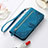 Funda de Cuero Cartera con Soporte Patron de Moda Carcasa S07D para Samsung Galaxy S21 Plus 5G Azul