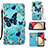 Funda de Cuero Cartera con Soporte Patron de Moda Carcasa Y02B para Samsung Galaxy M02s Azul Cielo