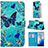 Funda de Cuero Cartera con Soporte Patron de Moda Carcasa Y02B para Samsung Galaxy S20 5G Azul Cielo