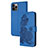 Funda de Cuero Cartera con Soporte Patron de Moda Carcasa Y02X para Apple iPhone 13 Pro Azul