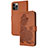 Funda de Cuero Cartera con Soporte Patron de Moda Carcasa Y02X para Apple iPhone 13 Pro Marron