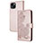 Funda de Cuero Cartera con Soporte Patron de Moda Carcasa Y02X para Apple iPhone 15 Plus Oro Rosa