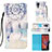 Funda de Cuero Cartera con Soporte Patron de Moda Carcasa Y03B para Samsung Galaxy XCover 5 SM-G525F Azul Claro