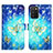 Funda de Cuero Cartera con Soporte Patron de Moda Carcasa Y04B para Samsung Galaxy M02s Azul Cielo