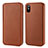 Funda de Cuero Cartera para Apple iPhone X Marron