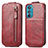 Funda de Cuero Flip para Motorola Moto Edge 30 5G Rojo