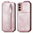 Funda de Cuero Flip para Samsung Galaxy F13 4G Oro Rosa