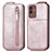 Funda de Cuero Flip para Samsung Galaxy M13 5G Oro Rosa