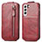 Funda de Cuero Flip para Samsung Galaxy S22 5G Rojo