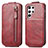 Funda de Cuero Flip para Samsung Galaxy S22 Ultra 5G Rojo