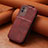 Funda de Cuero Flip S01D para Samsung Galaxy M13 5G Rojo
