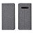 Funda de pano Cartera con Soporte H01 para Samsung Galaxy S10 Plus Gris