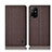 Funda de pano Cartera con Soporte H14P para Oppo F19 Pro+ Plus 5G Marron