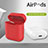 Funda de Silicona con Mosqueton Enchufe para AirPods Carcasa de Carga A03 Rojo