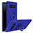 Funda Dura Plastico Rigida Carcasa Mate con Anillo de dedo Soporte A01 para Samsung Galaxy Note 8 Duos N950F Azul