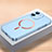 Funda Dura Plastico Rigida Carcasa Mate con Mag-Safe Magnetic QC1 para Apple iPhone 12 Mini Azul Cielo