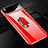 Funda Dura Plastico Rigida Carcasa Mate con Magnetico Anillo de dedo Soporte A01 para Apple iPhone XR Rojo