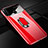 Funda Dura Plastico Rigida Carcasa Mate con Magnetico Anillo de dedo Soporte A01 para Huawei Enjoy 10 Plus Rojo