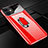Funda Dura Plastico Rigida Carcasa Mate con Magnetico Anillo de dedo Soporte P01 para Apple iPhone 11 Rojo